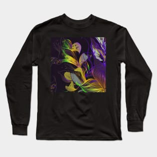 Floral Art - Purple Yellow Long Sleeve T-Shirt